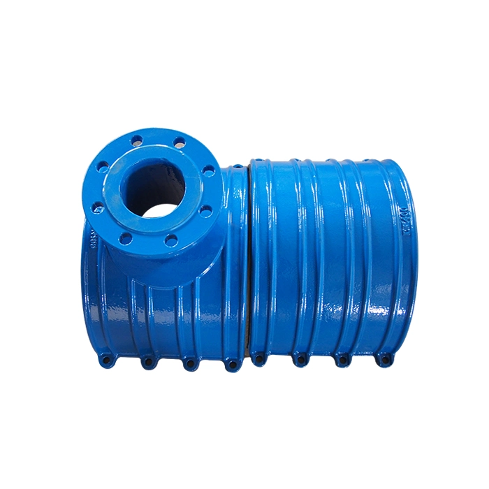 Ductile Iron Saddle Tee with Flange Branch for PVC/PE Pipes